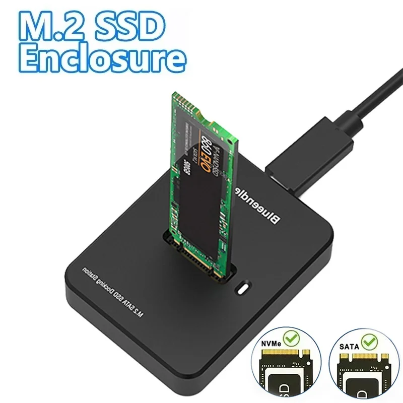 Dual Protocol External SSD Hard Disk M.2 SSD Enclosure 10Gbps Reading Writing Speed SSD Case For M.2 SSD Docking Station Case