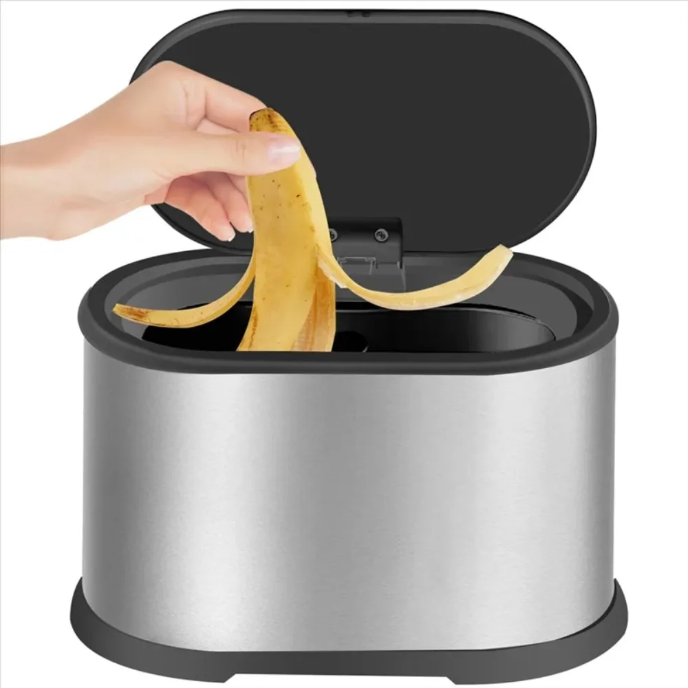 3L Mini Trash Can with Lid, Small Kitchen Compost Bin for Countertop, Odor Control Waste Bin for Home Food Scraps
