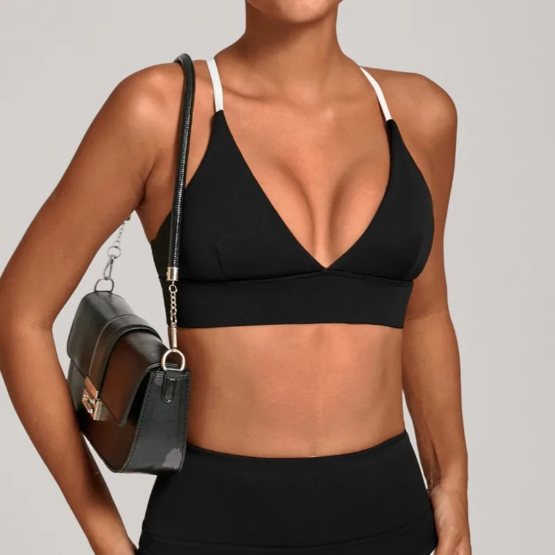 

Women's Tight Yoga Bra with Adjustable Shoulder Straps Slim Fit Sports Bra Shock-absorbing Outdoor Fitness Top