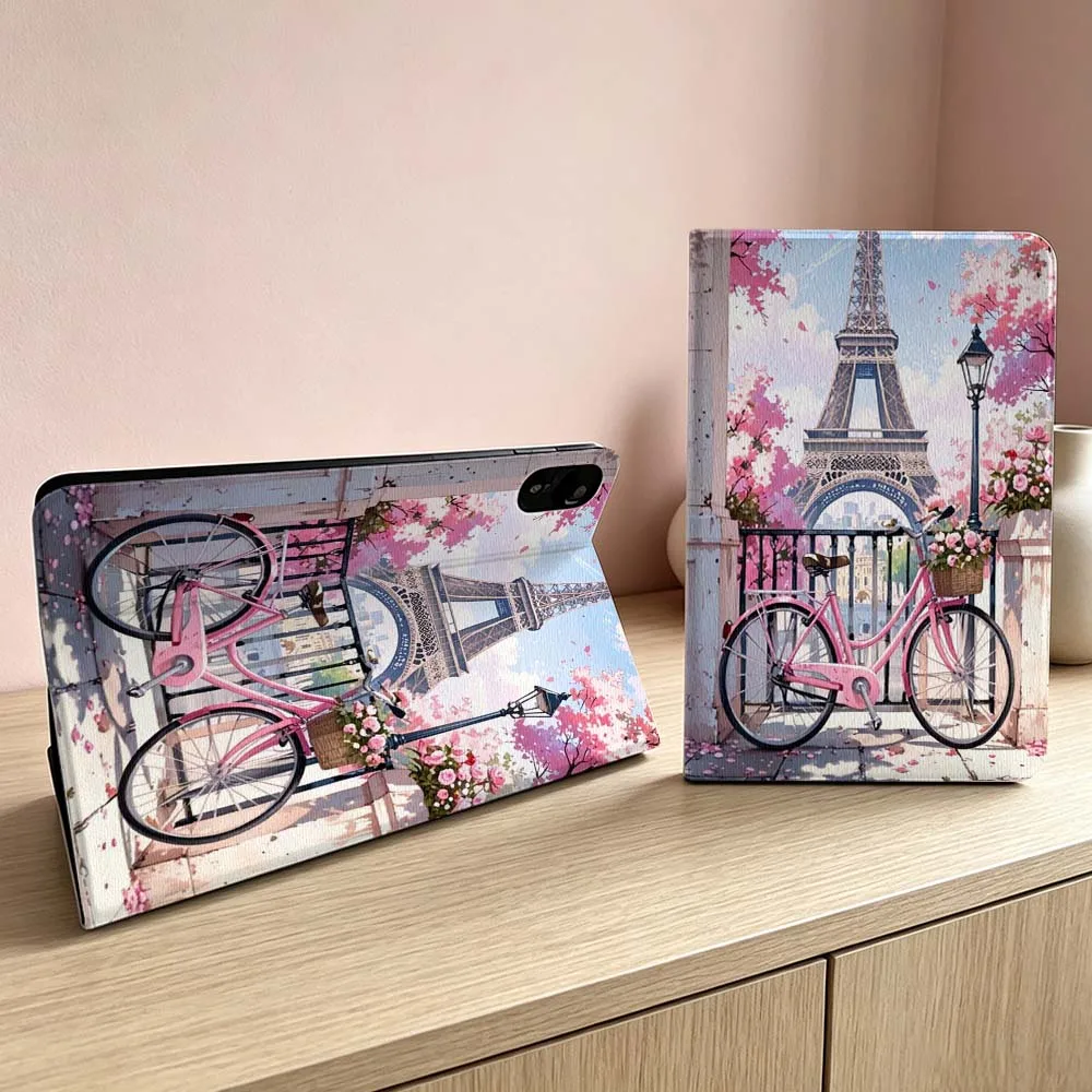 Pink Bicycle Flower Wall For Xiaomi Redmi Mi Pad 8 7 6 5 4 2 SE K Pro Max Ultra Poco Pad Inch Tablet Case Soft