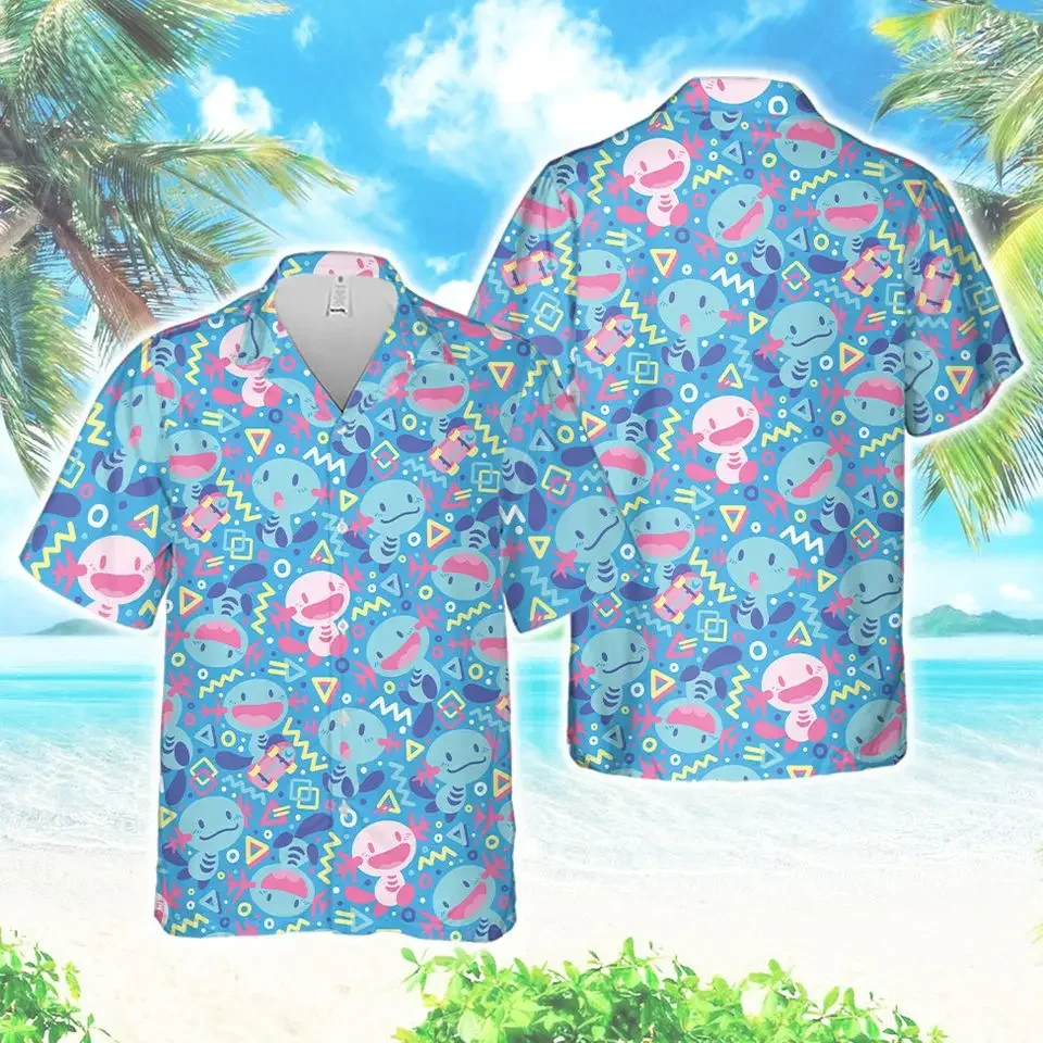 Fun Animal Cartoon Men\'s Hawaiian shirts 3D Print Men\'s Summer Loose Beach Oversize Short-sleeved Top Men\'s Cute shirts for boys