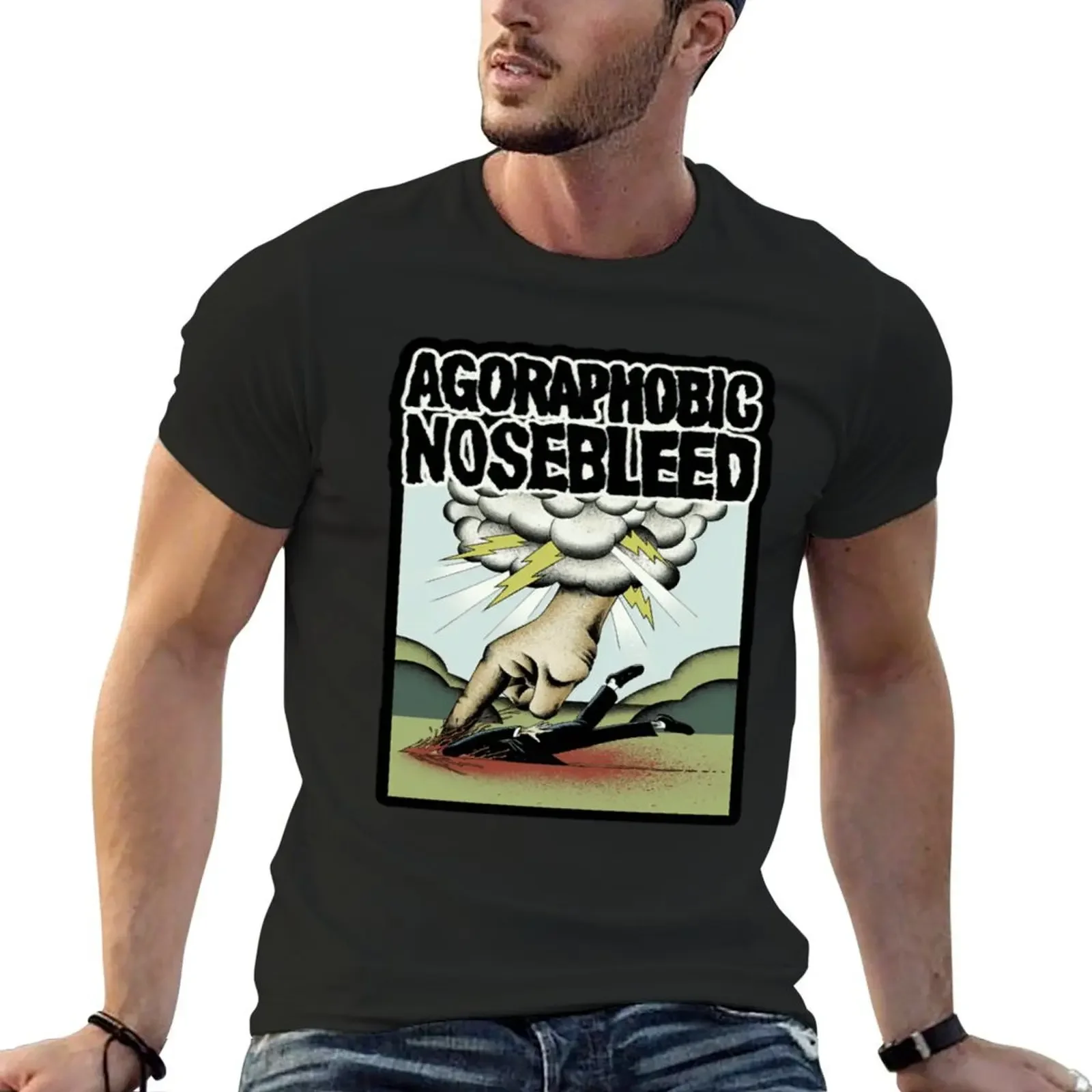 

Agoraphobic Nosebleed T-Shirt oversized t shirt blacks plus size clothes new edition mens graphic t-shirts pack