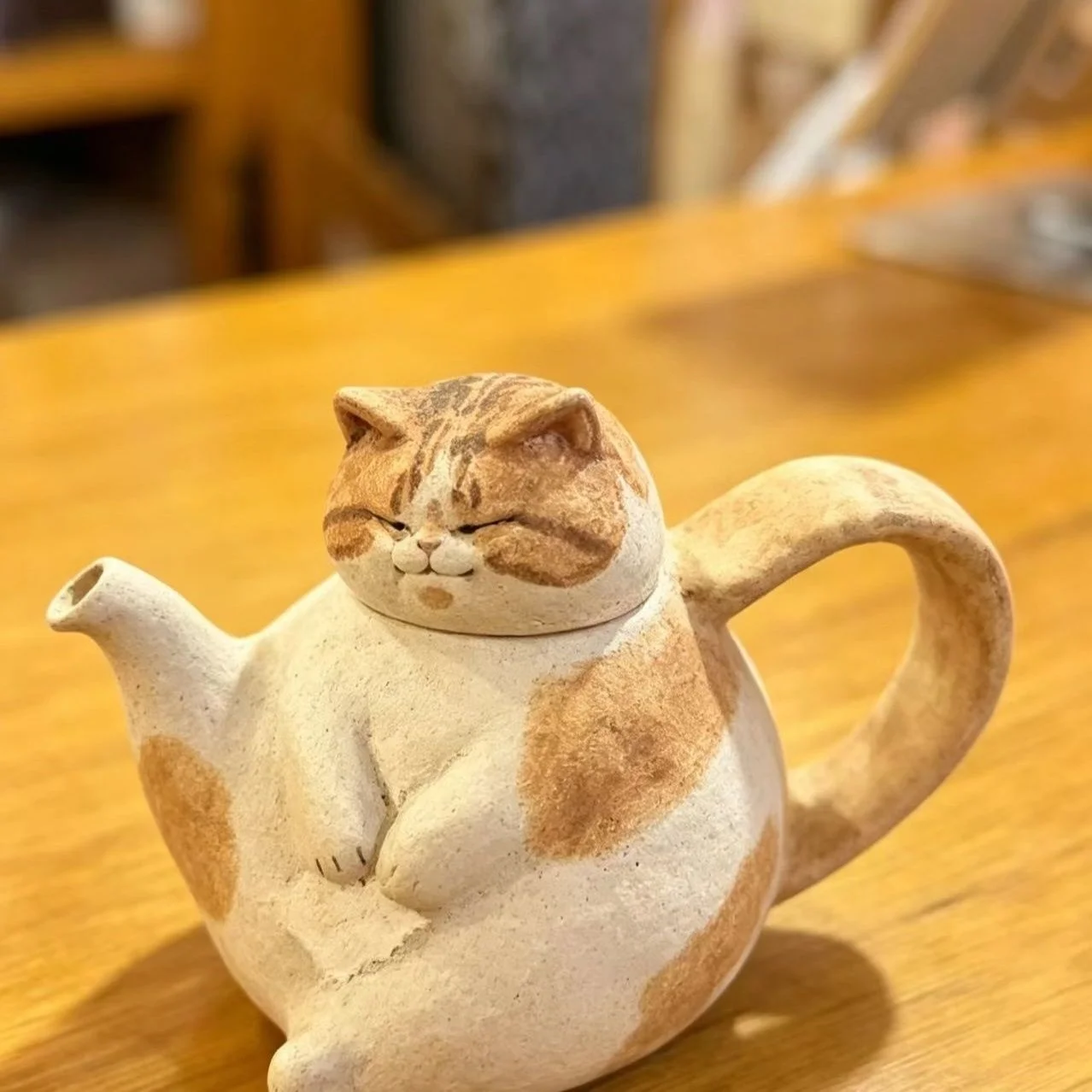 Japanese Handmade Cute Cat Stoneware Teapot Set Rustic Aesthetic Tea Kettle Home Decor Wedding Birthday Gift for Tea Lovers