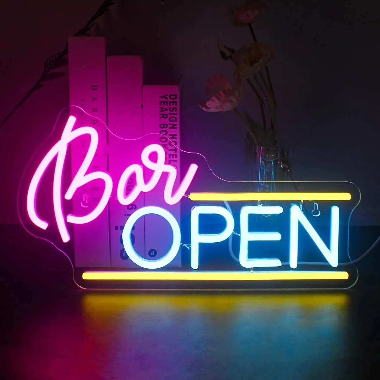 Bar open neon sign, LED Neon Light Sign, Suitable For Party Wall Decoration, USB Poweredo Suitable For bar Decoration, Gfts