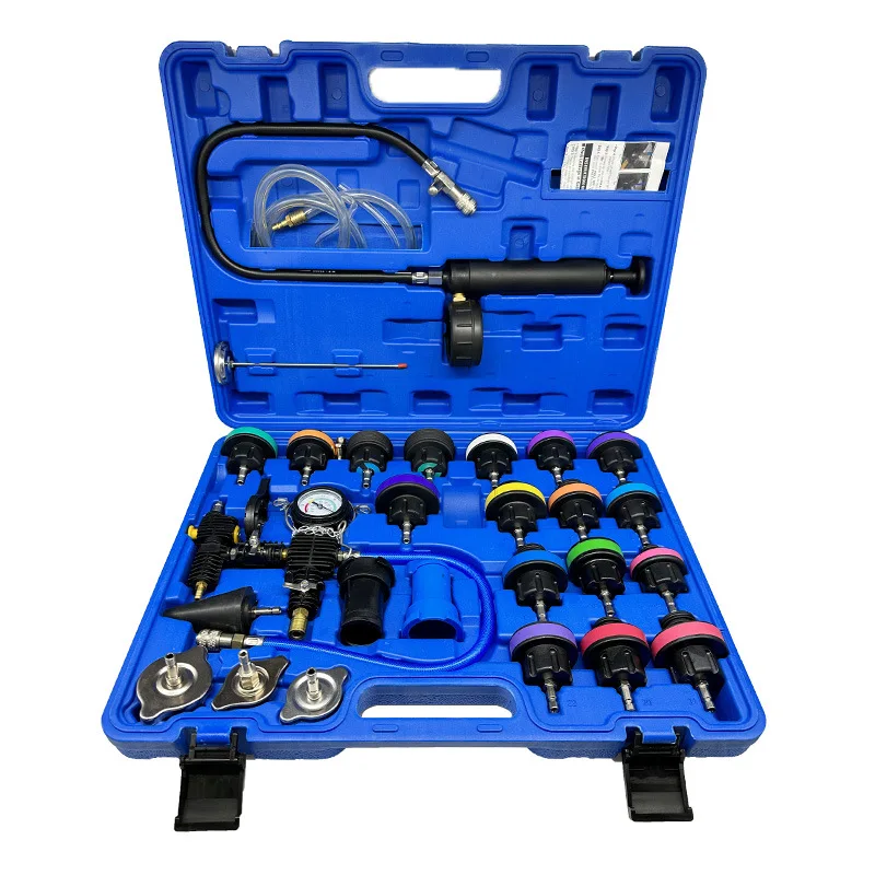 Master Cooling System Detector And Radiator Pressure Tester Temperature Kit 34pcs 28pcs And 14psc Plastic Car Testing Tool