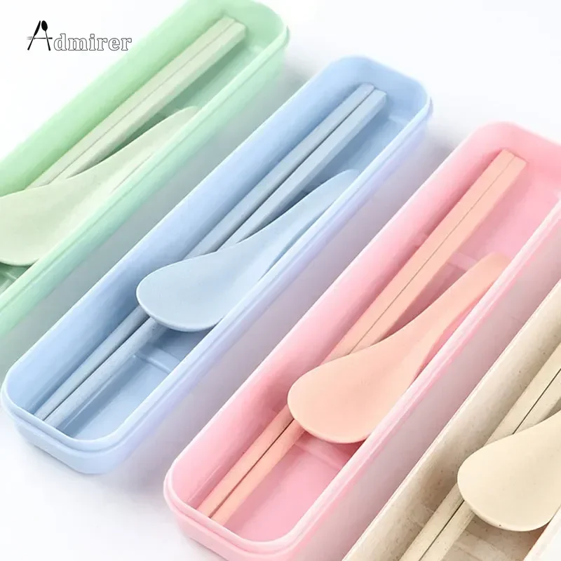 Tableware Box Portable Flip Cover Type Cutlery Case Environmentally Friendly Spoon Storage Box Drop-resistant Household Supplies