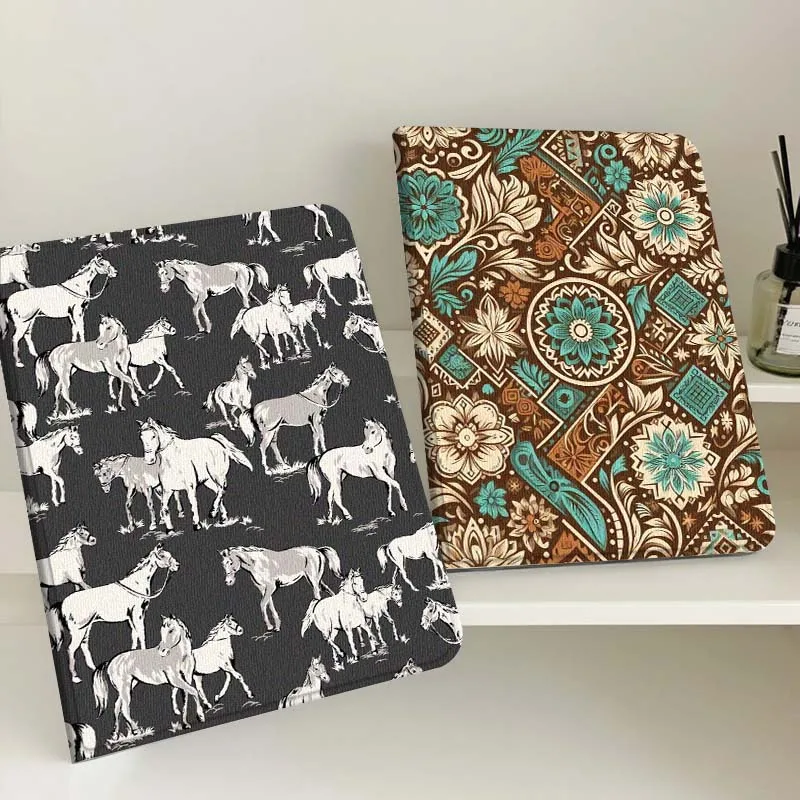 

Horse Pattern Black White Gift Tablet Case For Samsung Tab Galaxy S6 S11 A A7 A8 A9 A11 10.1 10.4 10.5 Plus Lite