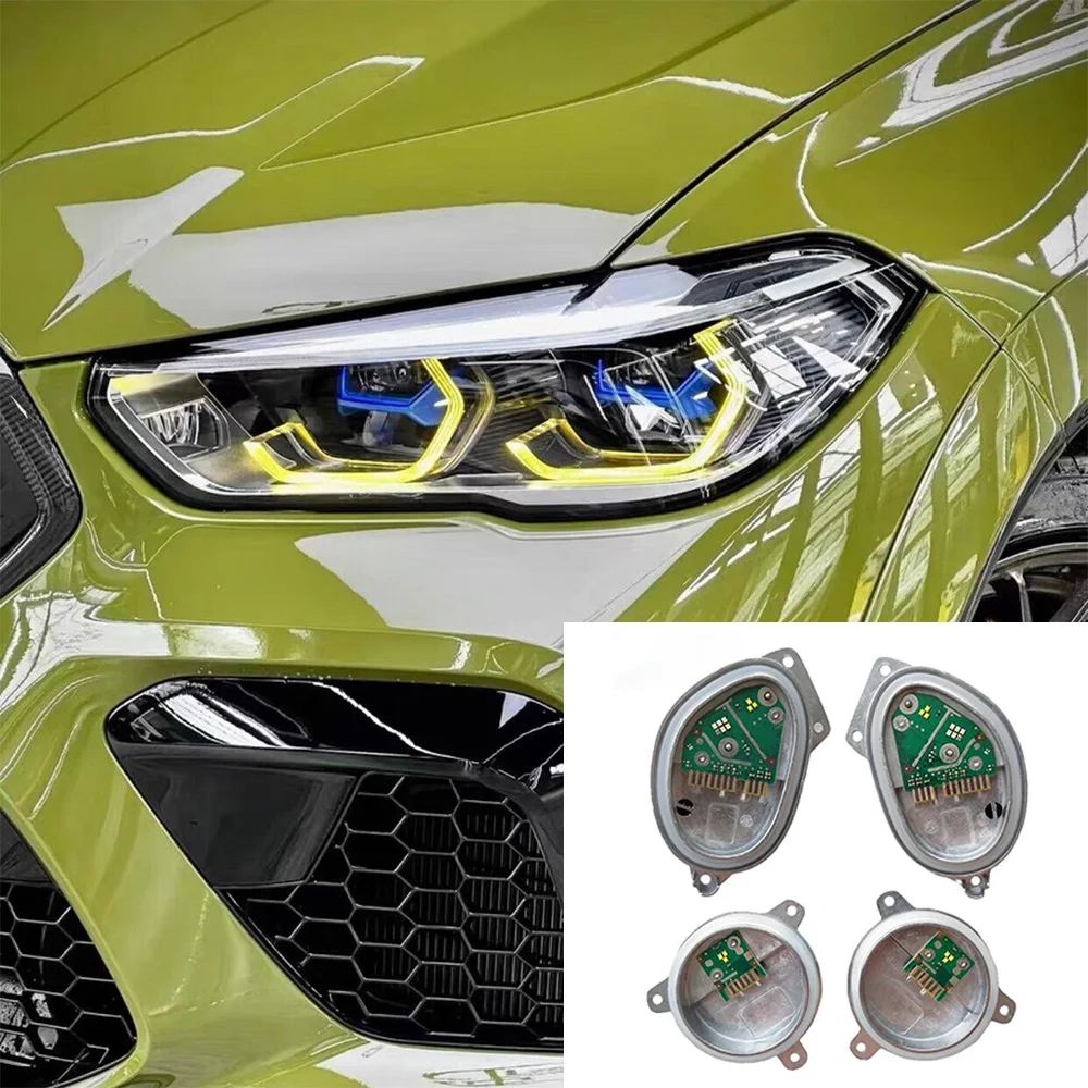 Laser Headlight Daytime Running Light Yellow For 2020 2021 BMW X5 G05 X6 G06 40ix 50ix SUV Angel Eyes DRL Led Boards Module