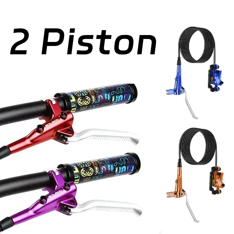 

BOLANY 2 Piston Hydraulic Brakes Mtb Mountain Bike 2-Piston Disc Brake Set Bicycle Ultralight with Cooled Brake Pads
