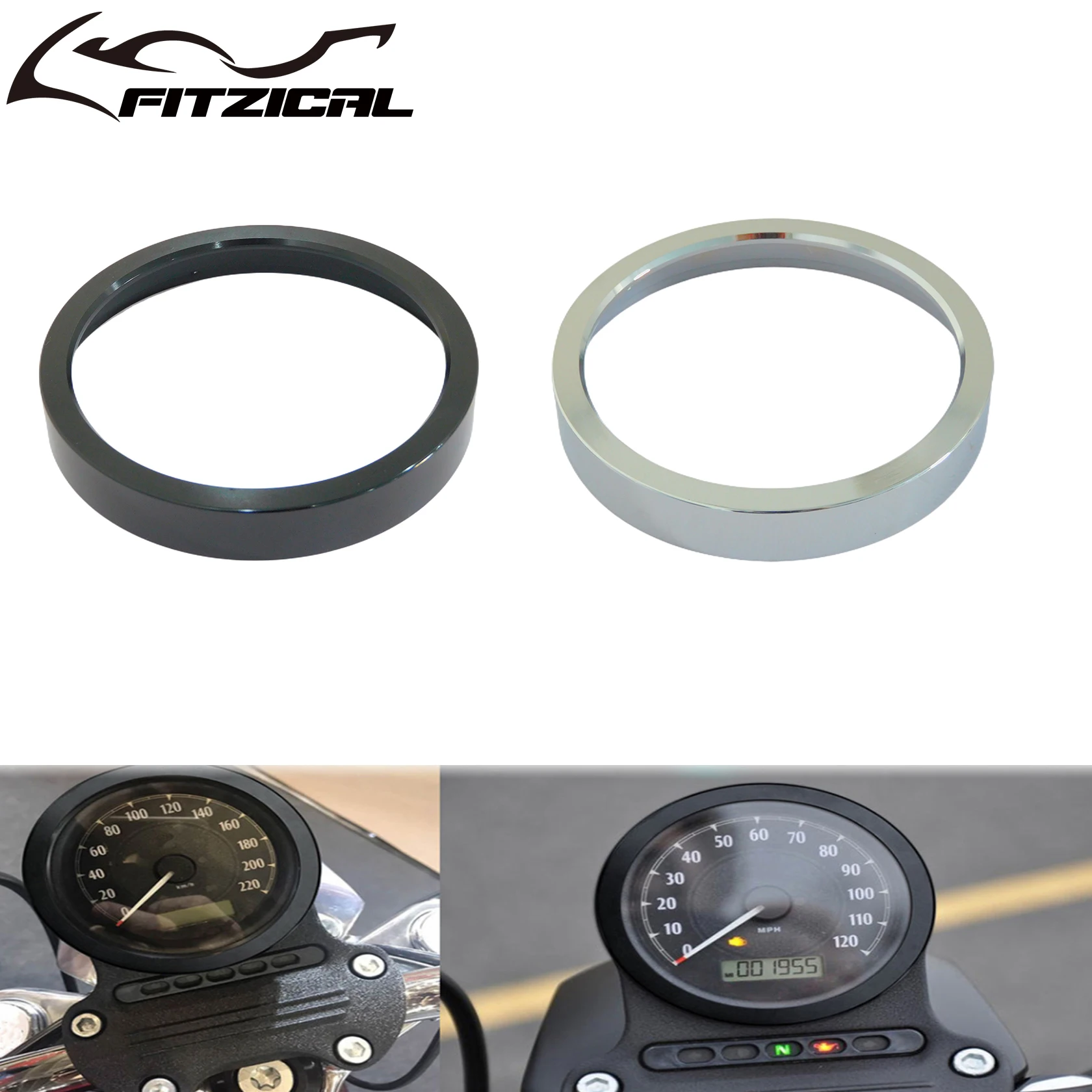 Motorcycle Speedometer Trim Bezel Cover Billet Black/Chrome For Harley Sportster 883 1200 XL XR Iron Dyna Stree Bob Low Rider