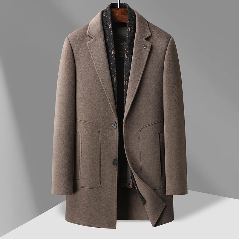 

High-quality men's fashionable and stylish casual scarf, Lynk & Co detachable down inner liner, double-sided woolen coat