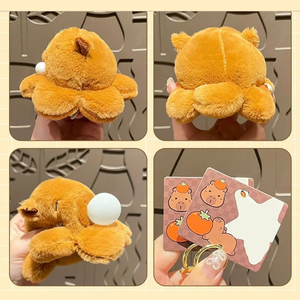 Kawaii Octopus Blowing Bubbles Capybara Doll Keychains Plush Cute Plush Keyring Gift Cartoon School Bag Pendant