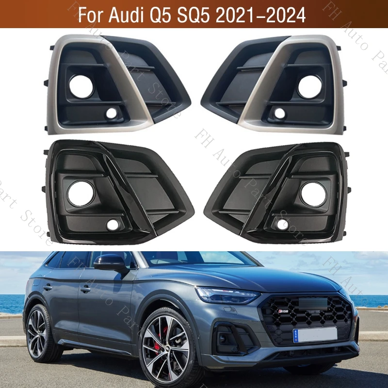 

Car Front Bumper Fog Light Daytime Lamp Trim Cover Frame Cap Hood For Audi Q5 SQ5 2021 2022 2023 2024
