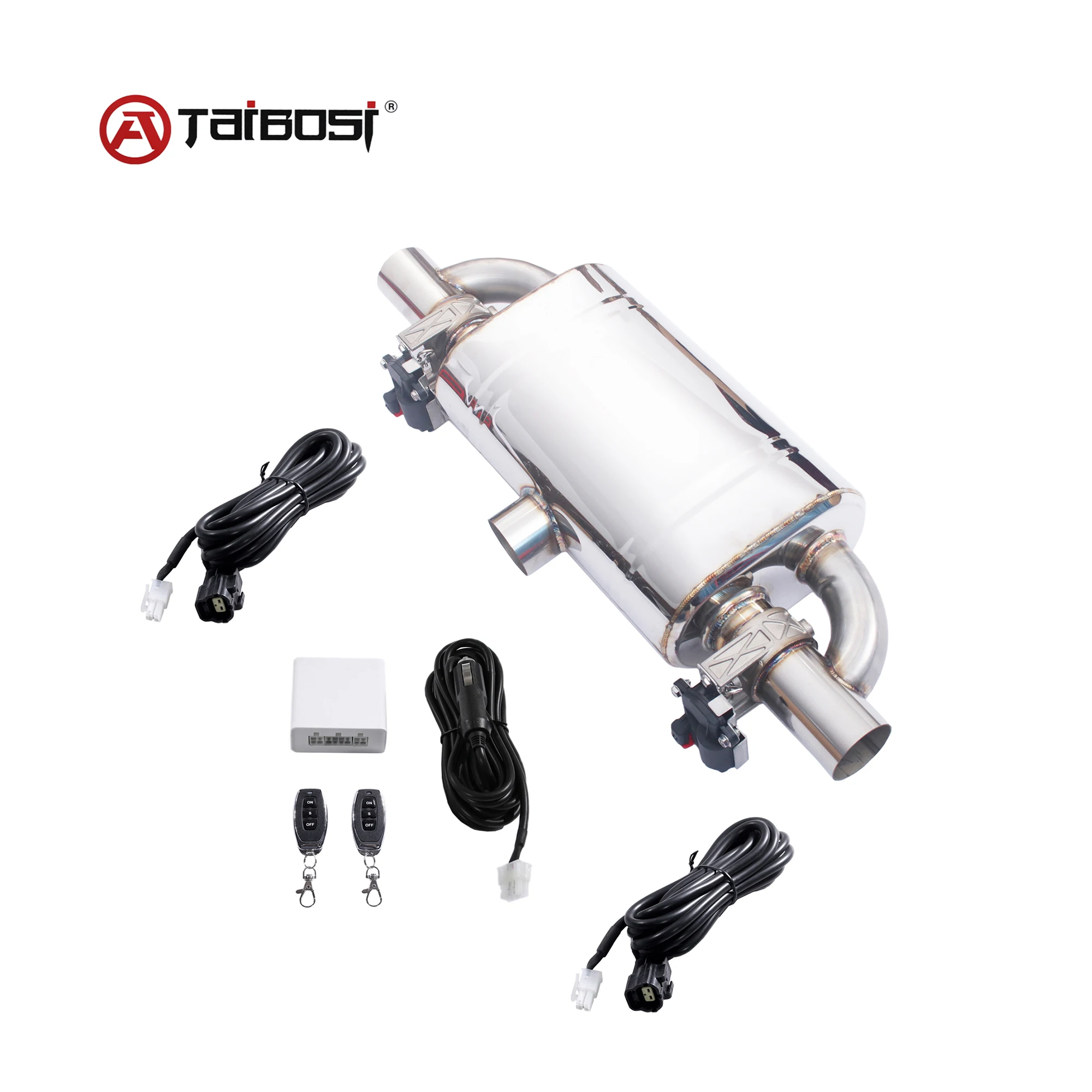 Taibosi Car Catback Exhaust Muffler Electric Valve 1 Inlet 2 Outlet Universal 51 60 63 70 76MM Silence Cut Out For BMW Tool DIY
