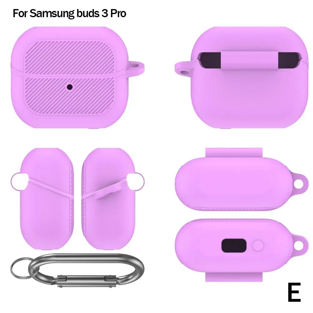 Silicone Case For Samsung Galaxy Buds 3 Pro Earbuds Accessories Shockproof Cover Dust-proof Keychain Shell With Climbing Bu X1X8