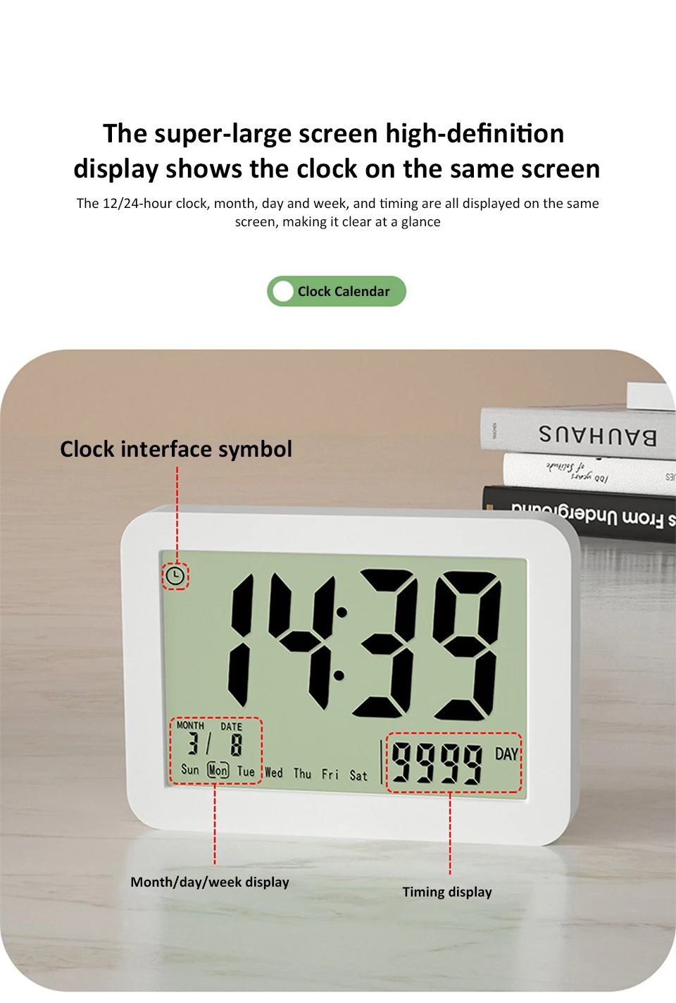 Elektronischer Countdown-Timer mit großem Bildschirm, digitaler 9999 Tage, Countdown-Uhr, Klassenzimmer-Timer, Ruhestand-Countdown-Timer – Detail 7