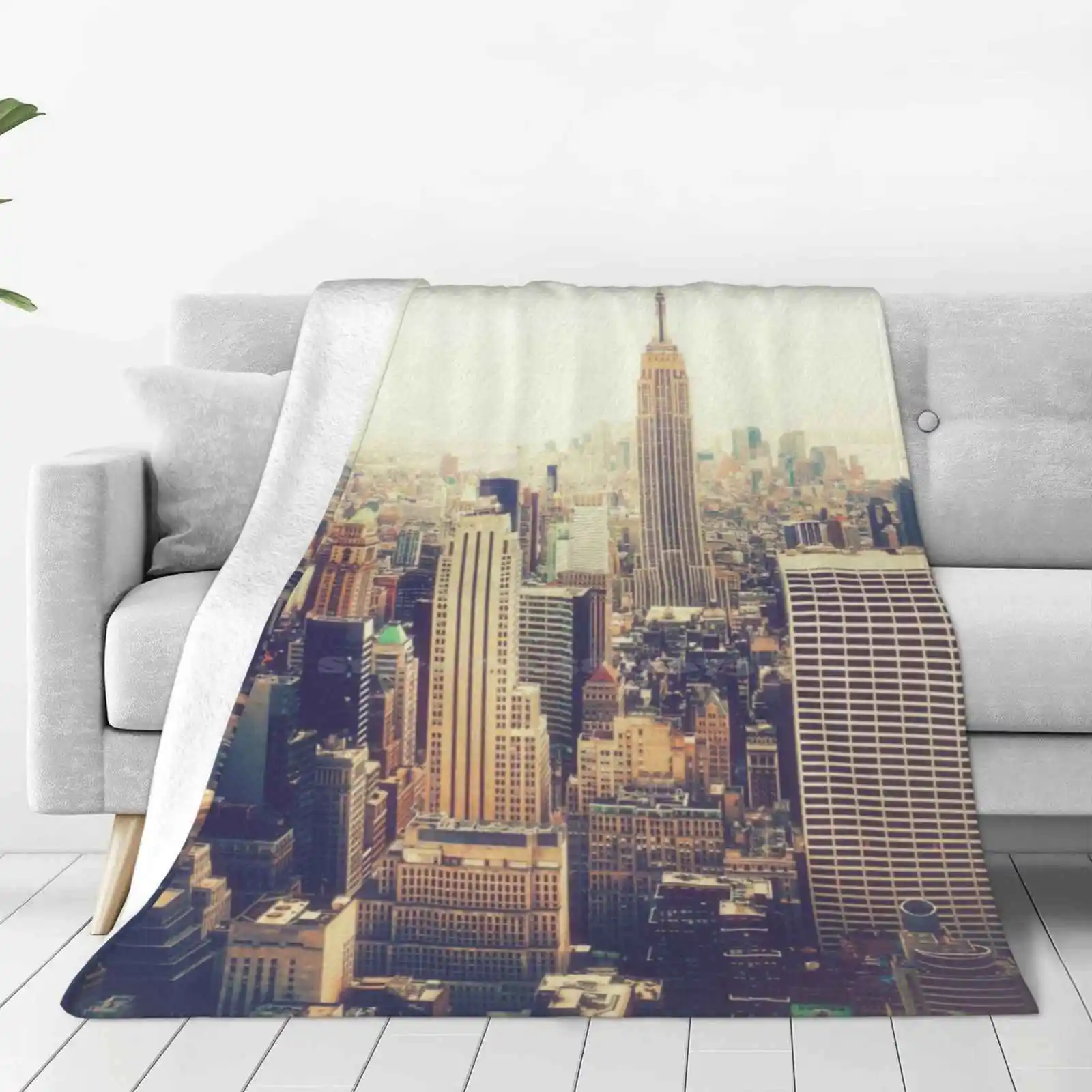 New York City New Print Novelty Fashion Soft Warm Blanket Nyc New York City Newyork Cityscape Skyline Urban Manhattan Empire