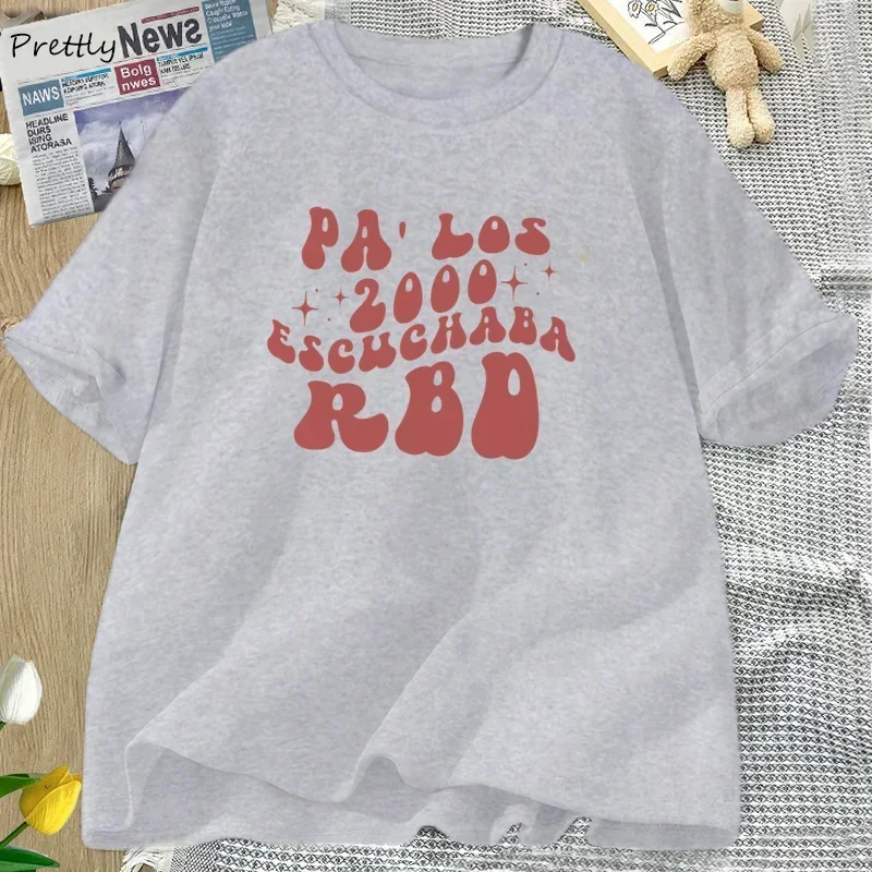 Rebelde Tshirt 2000\'s Escuchaba RBD T-Shirt Un Verano Sin Ti T Shirt Graphic Tee Trendy Clothes Streetwear Tops Cotton Oneck Top