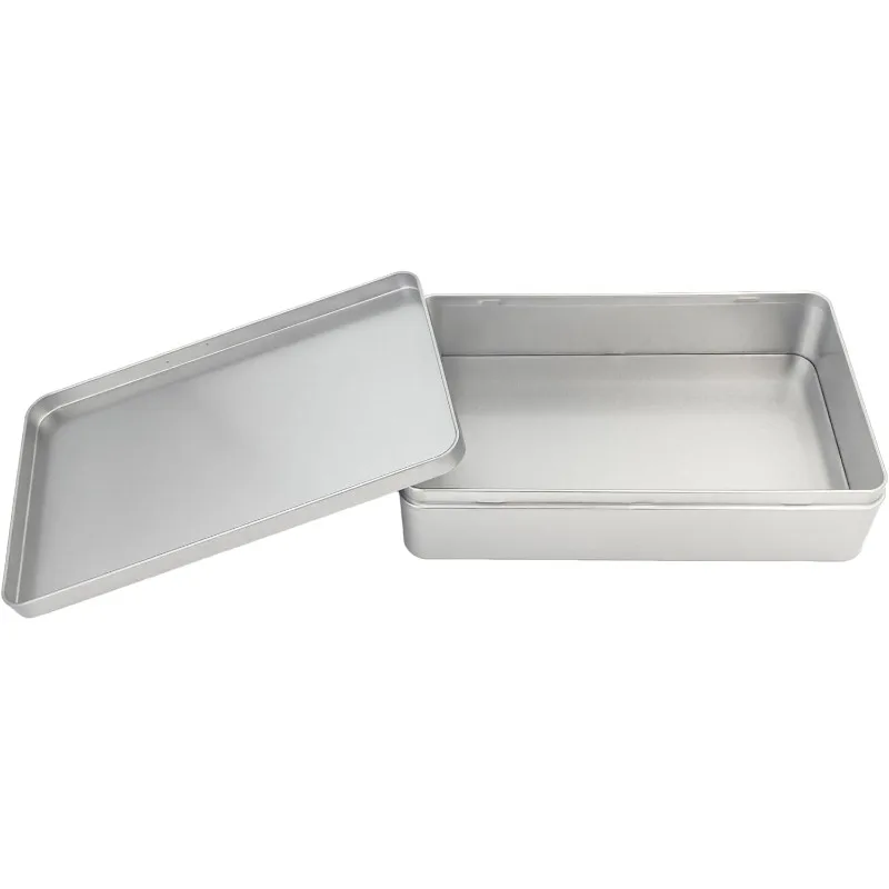 กล่องดีบุกเปล่าทรงสี่เหลี่ยมใช้สำหรับบรรจุภัณฑ์ของขวัญ เครื่องประดับ และของใช้ในครัวเรือนที่สะดวก ใช้งานได้จริง และอเนกประสงค์