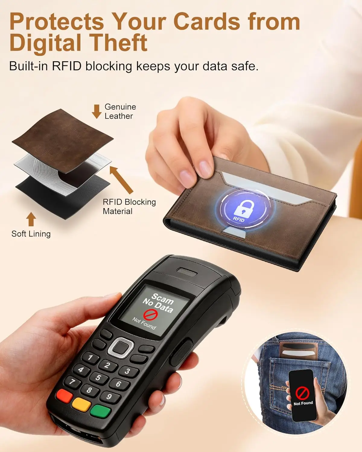 

Мужской тонкий картхолдер с RFID-защитой и выдвижным механизмом, натуральная кожа, для переднего кармана, магнитная застежка, 2 окошка для ID, 12 отделений для карт