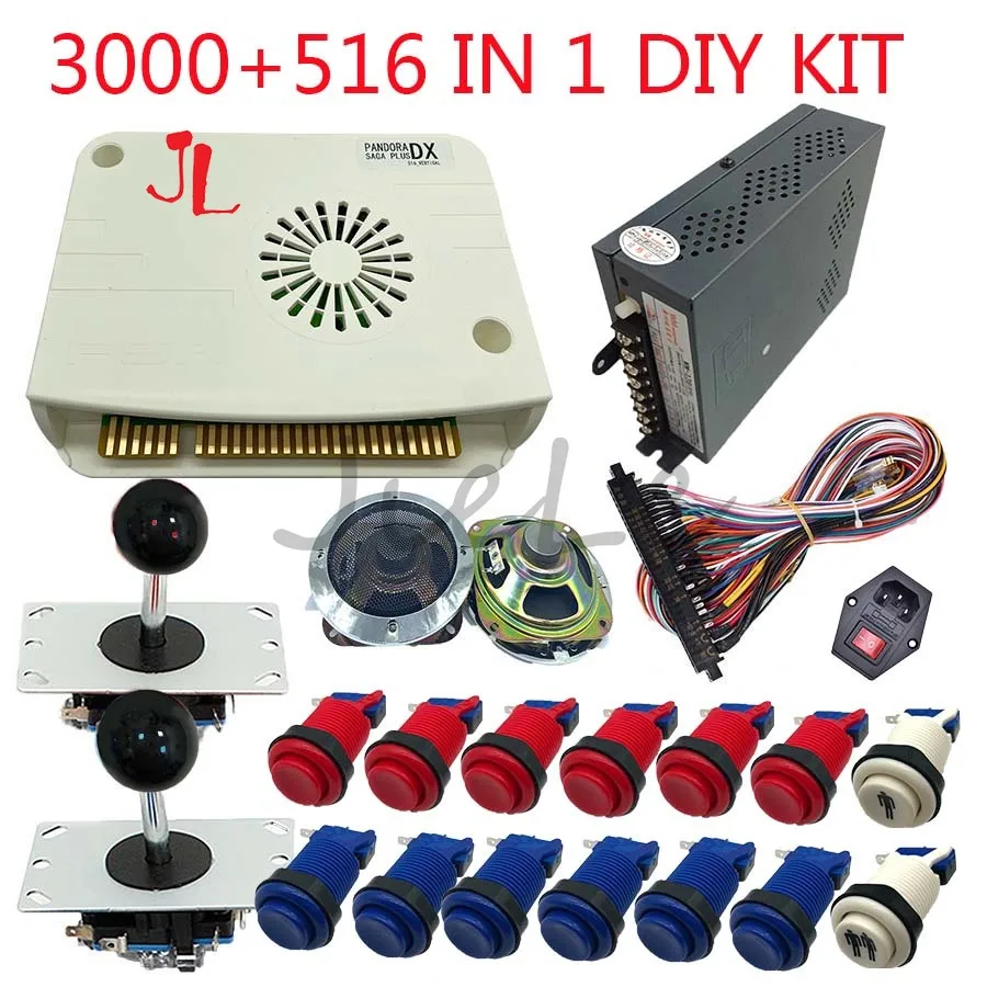 Pandora Saga DX Plus 3000 Horizontal CRT + 516 Vertical DIY Kit, 3 Sides Cocktail, Arcade PCB, Jamma Pandora Box, USB Trackball