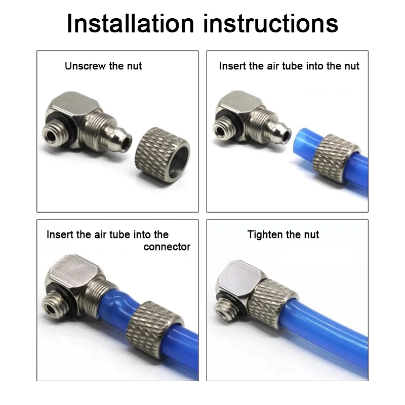5pcs/pack Mini Pneumatic Pipe Connector PC PL Screw Through Quick Fitting Fast Twist Joint ,Male Thread M3 M4 M5 M6