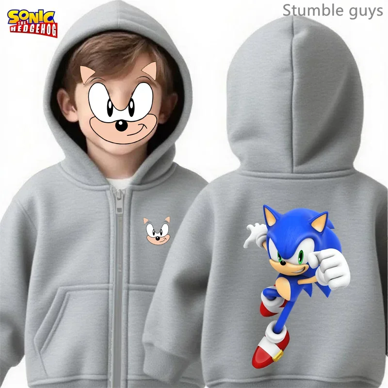 أطفال أنيمي سونيك الرمز البريدي هوديي ربيع الخريف لطيف الفتيان ملابس الفتيات ملابس رياضية مباراة السراويل #2