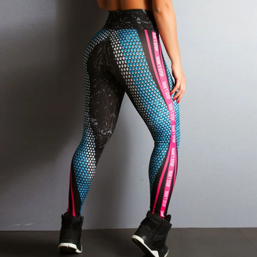 2023 popolare stampa digitale lettere sport Yoga Fitness Leggings donna pantaloni a vita alta