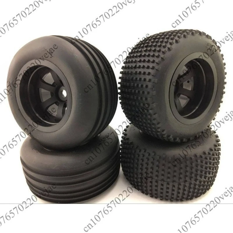 Original HPI 1/10 Racing Truck short course car silver black wheel tire set for HPI E-Firestorm Flux 4pcs