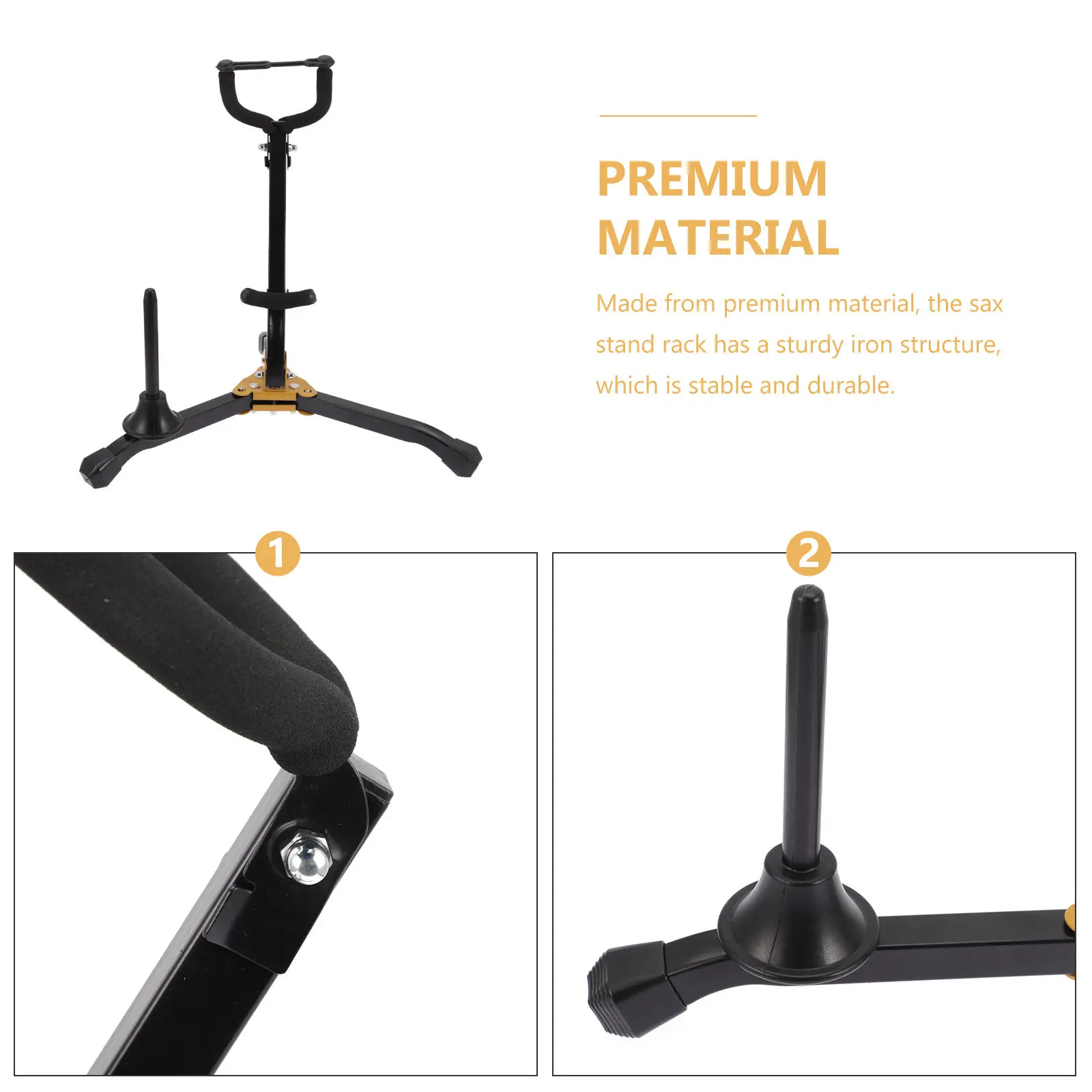 Foldable Saxophone Stand for Alto Tenor Sax – Durable Iron Portable Instrument Holder, Stable & Practical