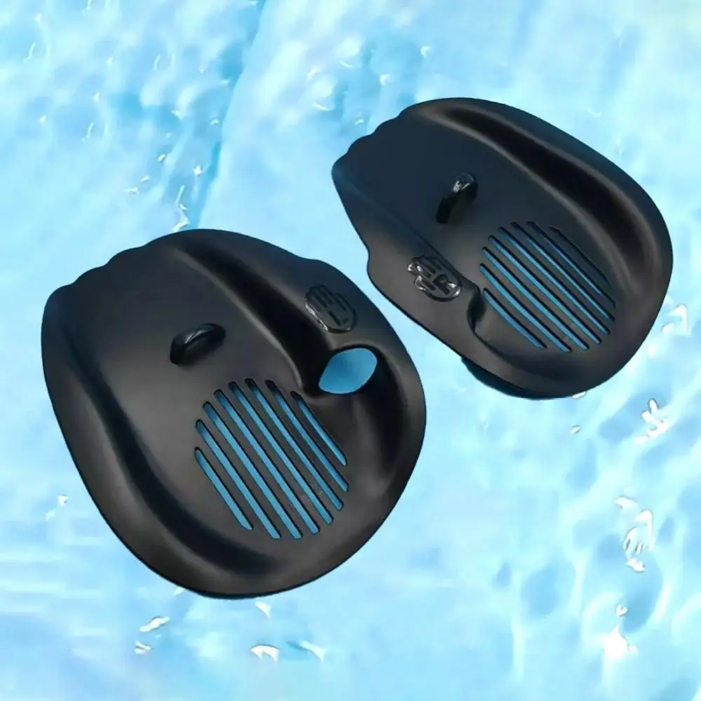 1Pair Webbed Swimming Hand Paddles With Adjustable Straps Ergonomic Swim Training Hand Fins Comfortable Diving Gloves