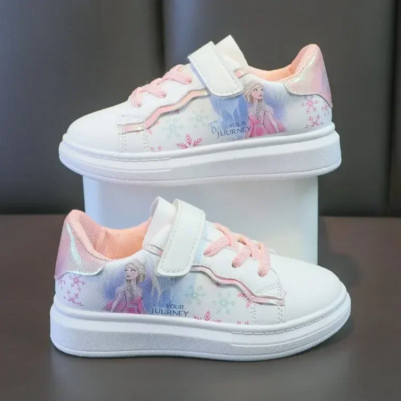 Disney Kids Girls Shoes 2024 New Children Sneakers Girls Elsa Frozen Princess scarpe sportive Casual scarpe da studente scarpe per adolescenti