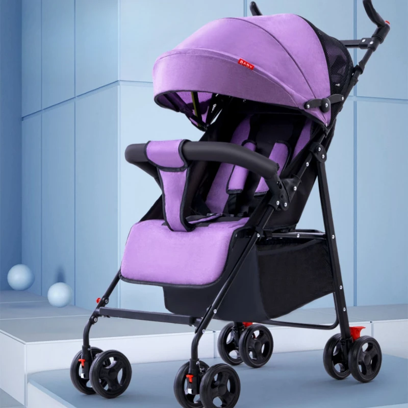 

77 Ultra-Light Foldable Baby Stroller - Compact Reclining Umbrella Stroller with Shock Absorption, Portable Summer Stroller.