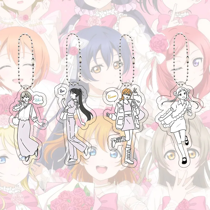 LoveLive Acrylic Keychain Kawaii Arashi Chisato Superstar Hanazono Sumire Leisure Walk Suit Backpack Pendant Ornaments Gift