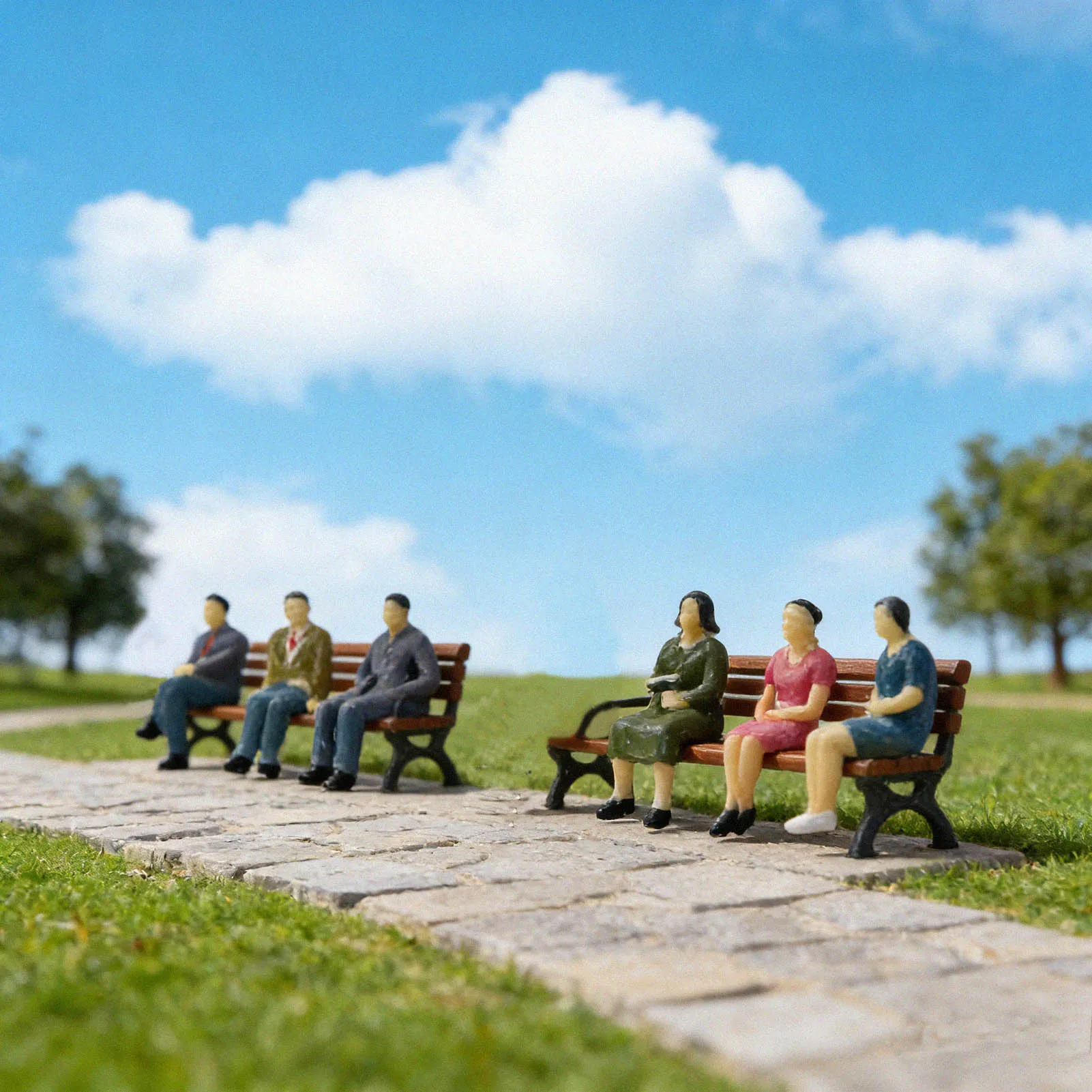 Evemodel P4302 50pcs O échelle tous assis 1:43 figurines peintes passagers modèle disposition ferroviaire