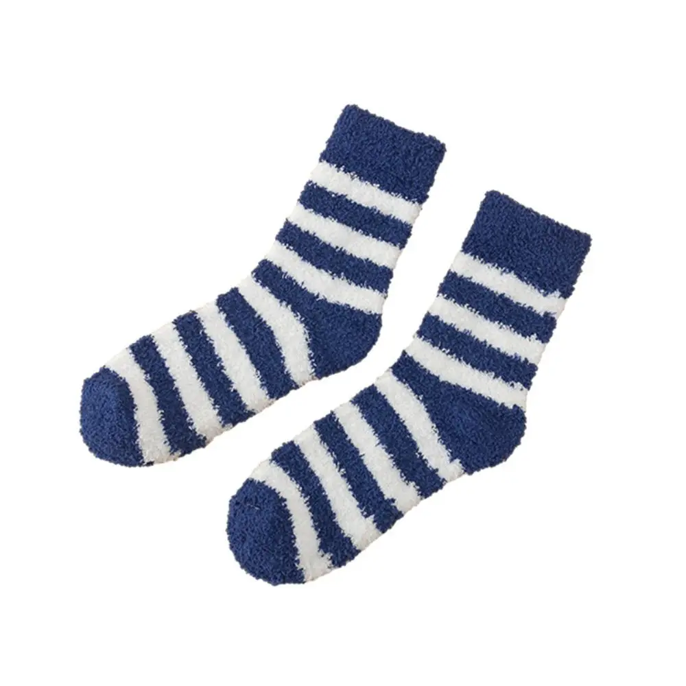 

Fashion Stripe Plush Socks Thickened Ins Middle Tube Socks Male Hosiery Harajuku Floor Socks Streetwear