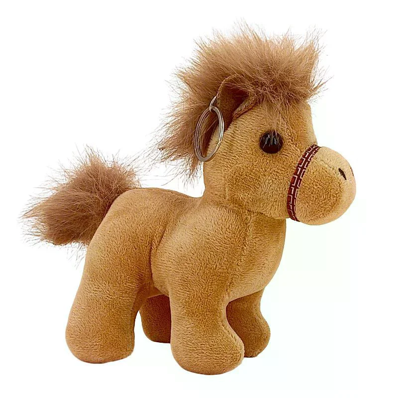 พวงกุญแจตุ๊กตาม้าขนนุ่มน่ารัก การ์ตูนน่ารัก ของตกแต่งกระเป๋าเป้สะพายหลัง กุญแจรถ