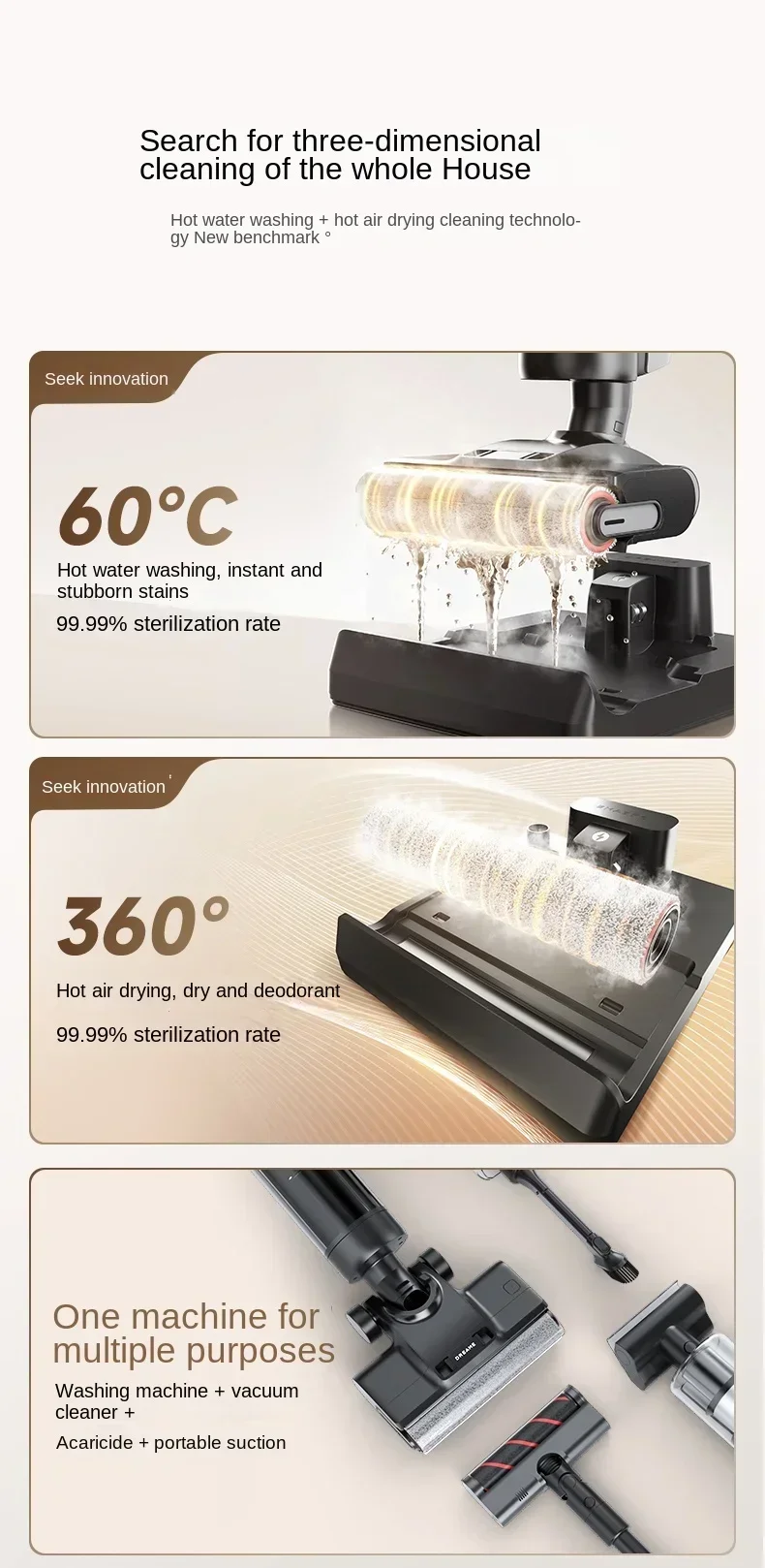 غسالة الأرضيات الأصلية DREAME H20Mix للتنظيف والتطهير والكنس، الأجهزة المنزلية، الهواء الساخن، التجفيف السريع #5