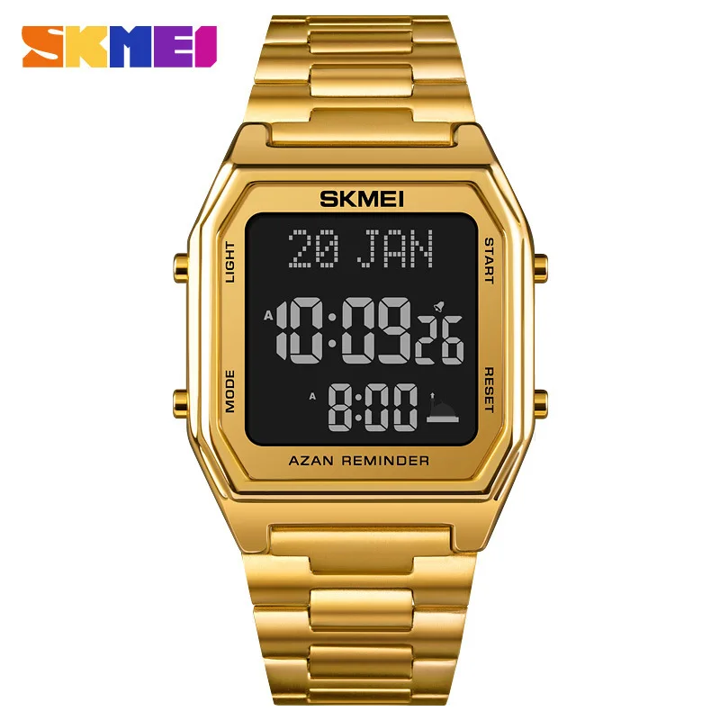 SkmeiМужские мусульманские часы Электронные часы City Switch Закладка Напряжение Подсказка Многофункциональные часы