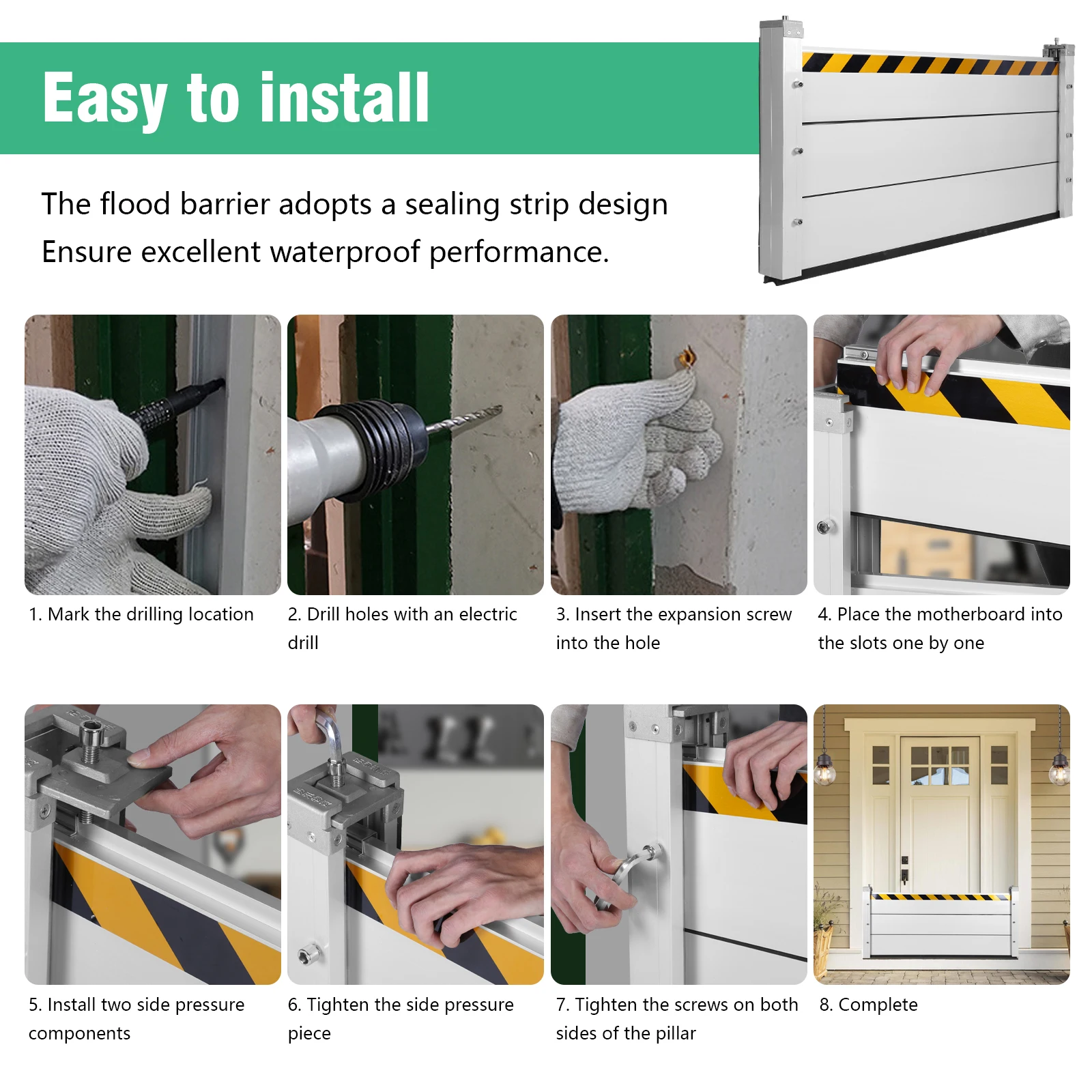 

Многоразовый алюминиевый барьер для защиты от наводнений, сборный, для ворот/метро/заводов/гаражей/дорожек