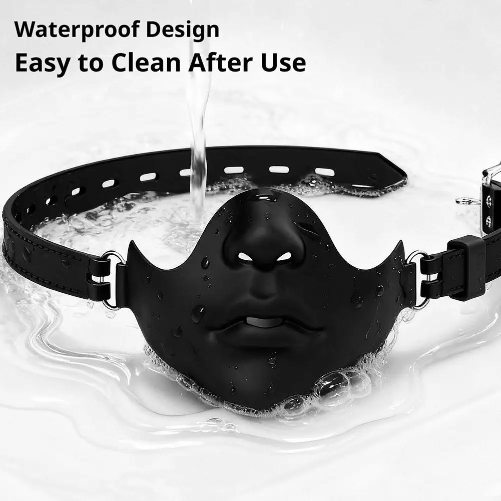 BDSM Full Silicone Mouth Gags Mouth Bondage Ball Gag  Adjustable Breathable Oral Plug Mask Sex Toys for Couple Role Play view 5