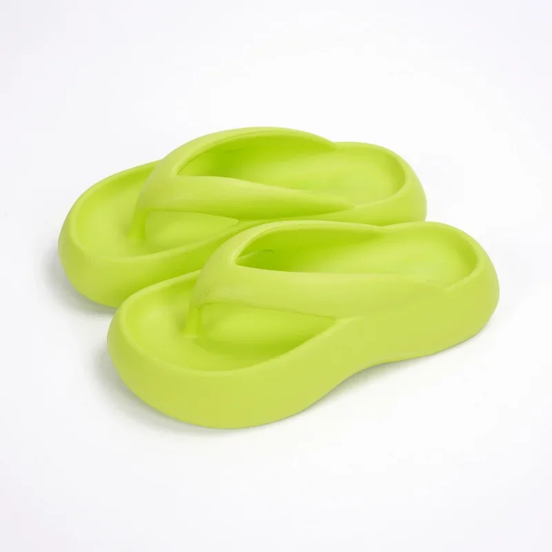 Women outside slippers fashion casual heeled female beach shoes summer flat platform outdoor 2024 new woman flip flops for trip