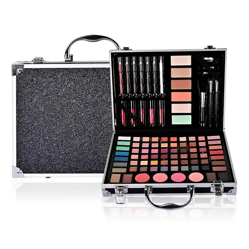 

Professional All In 1 Makeup Kit Multipurpose Cosmetic Bag 62 Eyeshadows 4 Brow Powders 5 Lipgloss 4 Blushes 6 Contour Creams