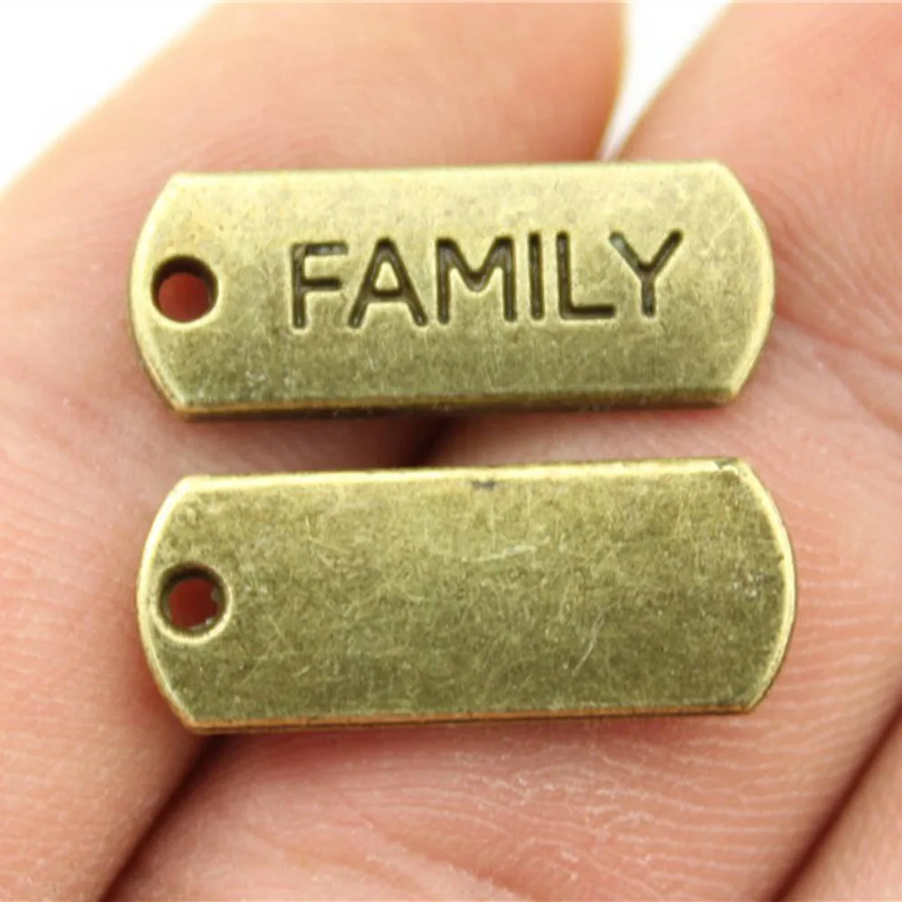 10pcs 21x8mm 3 Colors Antique Silver Color Antique Gold Color Antique Bronze Color Family Charms Jewelry Making Accessories