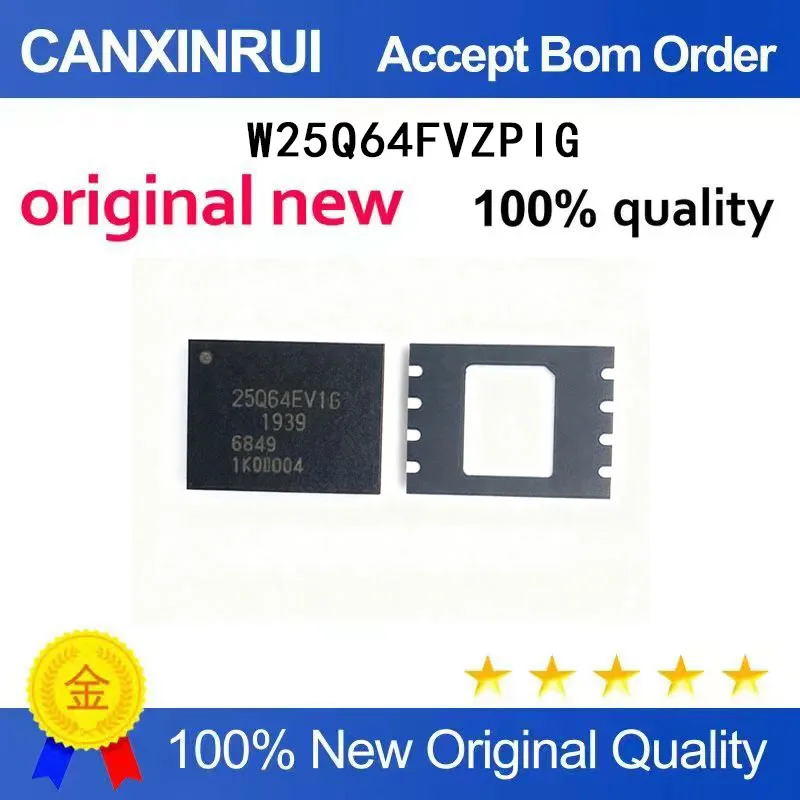 

(5-100 Pieces) Truly brand new original 8M W25Q64FVZPIG 25Q64FVIG 25Q64FV1G 5 * 6 QFN8