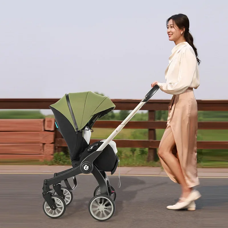 4-in-1 baby two-way stroller Multifunctional newborn baby stroller 3in1 Foldable Basket type seat