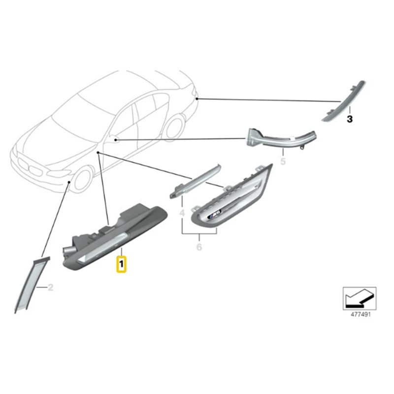 Fender Side Lamp 63137154169 63137154170 For BMW 5 Series F10 F11 F18 2011-2013 Auxiliary Turn Signal Lamps