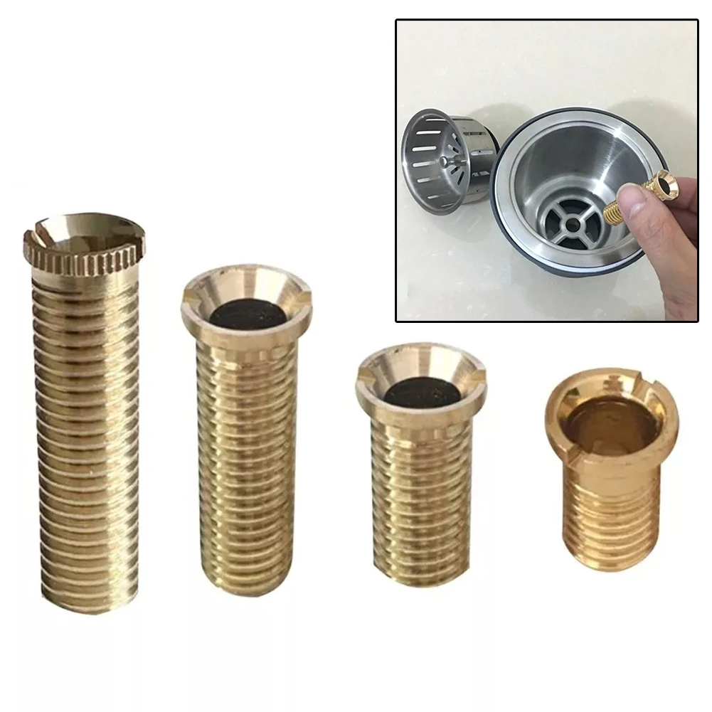 Sink Strainer Screw Pure Copper Strainer Threaded Screw Connector Sink Bolts Screw For Wash Basin Strainer