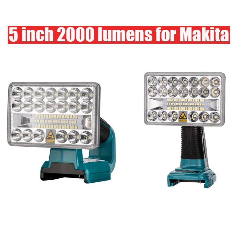 3/5 Inch Tool Light For Makita 18V Lithium Battery Cordless LED Flashlight Lamp With USB Outdoor Emergency Lighting Spotlight