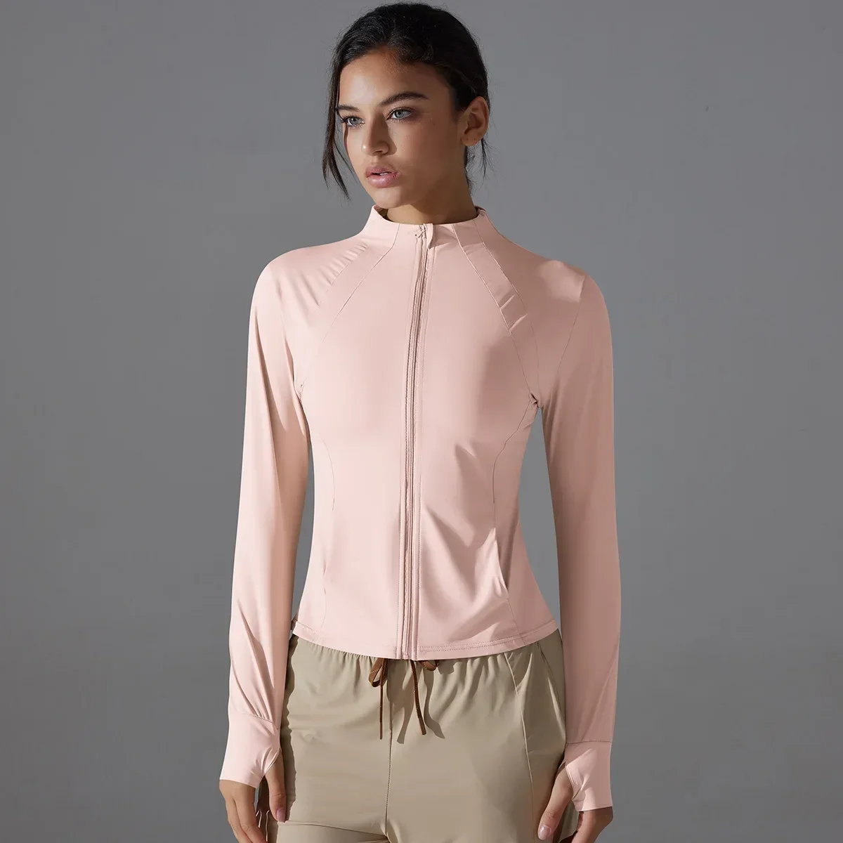 

Women's Summer Ice Silk Cool Yoga Slimming Sunscreen Jacket, UV Resistant Breathable Sunscreen Clothing, Sports Running Fitness